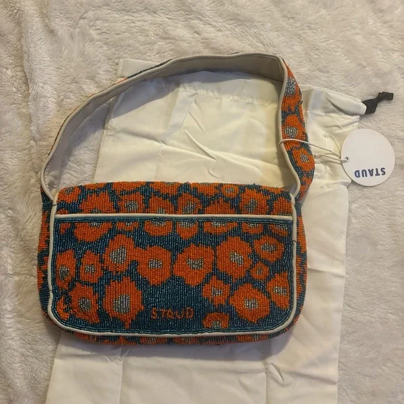 STAUD Vibrant Orange and Blue Shoulder Bag - Picture 5 of 7